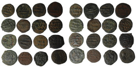 LOT Of Islamic 16 Coins 
Umayyad 11 PCS ( Dimashq ,Hims , and Various types )
and Abbasid 5 PCS (Madinat Al-Salam ,al-Kufa ,and Various types )
Fine