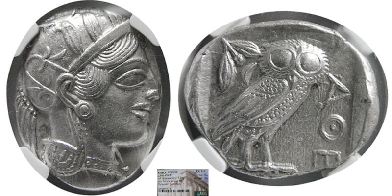 ATTICA, Athens. 440-404 BC. Silver Tetradrachm (17.15 gm; 27mm x 23mm). NGC-Choi...