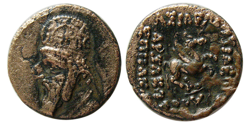 KINGS of PARTHIA. Mithradates II. 121-91 BC. Æ Chalkous (2.39 gm; 15 mm). Rhagae...