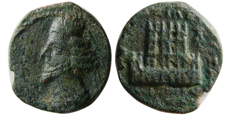 KINGS of PARTHIA, Phraates IV. (38/7-2 BC). Æ Chalkous (1.17 gm; 11 mm). Ekbatan...
