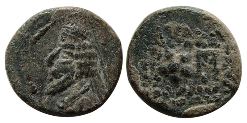 KINGS of PARTHIA, Phraates IV. (38/7-2 BC). Æ Chalkous (2.00 gm; 13 mm). MTO (Mi...