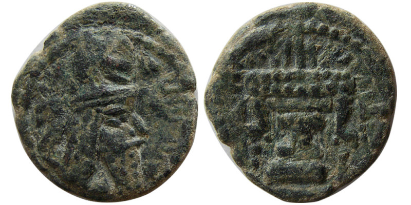 SASANIAN KINGS, Ardashir I, AD. 224-240. Æ (3.26 gm; 19 mm). Ardashir I, with Pe...