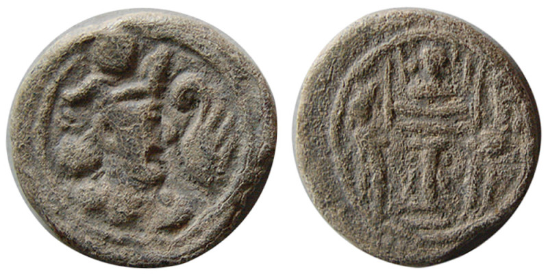 SASANIAN KINGS, Bahram (Varhran) IV, 388-399 AD. PB (Lead) (2.62 gm; 14 mm). Obv...