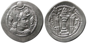 SASANIAN KINGS, Peroz, 3rd and final crown, AR Drachm.