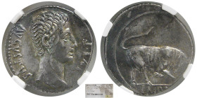 ROMAN EMPIRE; Augustus. AR Denarius. NGC-Choice AU.