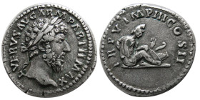 ROMAN EMPIRE; Lucius Verus. 161-169 AD. AR Denarius.