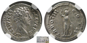 ROMAN EMPIRE; Marcus Aurelius, as Caesar. AR Denarius. NGC-XF.