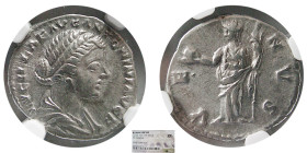 ROMAN EMPIRE; Lucilla, 164-183 AD. AR Denarius. NGC-XF.