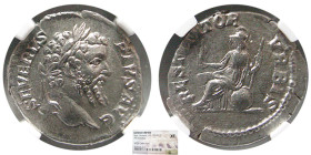 ROMAN EMPIRE; Septimius Severus. 193-211. AR Denarius. NGC-XF.