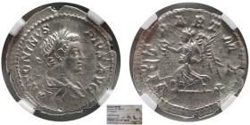 ROMAN EMPIRE; Caracalla, 198-217 AD. AR Denarius. NGC-XF.