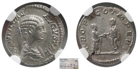 ROMAN EMPIRE; Plautilla, 202-205 AD. AR Denarius. NGC-XF.
