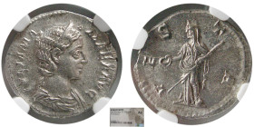 ROMAN EMPIRE; Julia Mamaea, 222-235. AR Denarius. NGC-AU.