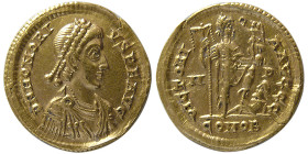 ROMAN EMPIRE; Honorius, 393-423 AD. Gold Solidus.