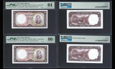 IRAN, Bank Markazi. Pair of 20 Rials Bank Notes. Pick # 72. PMG-64, 66.