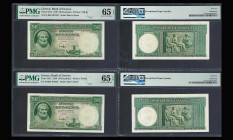 GREECE, Bank of Greece. Pair of 50 Drachmai. Pick # 107a. PMG-65.