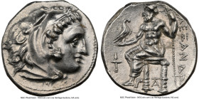 MACEDONIAN KINGDOM. Alexander III the Great (336-323 BC). AR drachm (16mm, 4.26 gm, 1h). NGC Choice AU 5/5 - 3/5. Late lifetime-early posthumous issue...