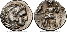MACEDONIAN KINGDOM. Alexander III the Great (336-323 BC). AR drachm (16mm, 12h). NGC Choice XF. Early posthumous issue of Sardes, ca. 323-319 BC. Head...