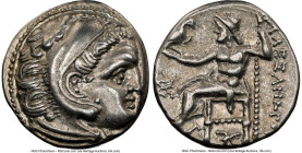 MACEDONIAN KINGDOM. Alexander III the Great (336-323 BC). AR drachm (17mm, 11h). NGC XF. Early posthumous issue of Colophon, 319-310 BC. Head of Herac...