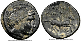 MACEDONIAN KINGDOM. Alexander III the Great (336-323 BC). AE unit (18mm, 9h). NGC Choice VF, marks. Posthumous issue of Miletus, ca. 323-319 BC. Head ...