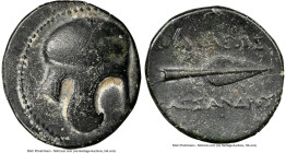 MACEDONIAN KINGDOM. Cassander (316-298/7 BC). AE unit (19mm, 9h). NGC Choice VF. Uncertain mint in Caria, under Pleistarchus, ca. 301-298/4 BC. Calche...