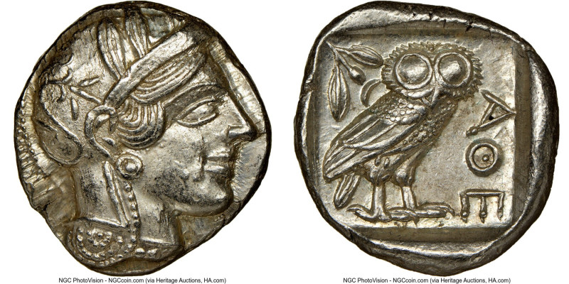 ATTICA. Athens. Ca. 440-404 BC. AR tetradrachm (25mm, 17.21 gm, 7h). NGC MS 5/5 ...