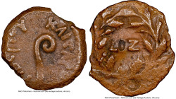 JUDAEA. Roman Procurators. Pontius Pilate (AD 26-36). AE prutah (15mm, 2h). NGC VF. Jerusalem, dated Regnal Year 17 of Tiberius (AD 30). TIBEPIOY KAIC...