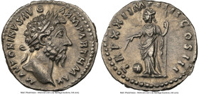 Marcus Aurelius, as Augustus (AD 161-180). AR denarius (19mm, 3.33 gm, 6h). NGC Choice XF 5/5 - 3/5. Rome, AD 168. M ANTONINVS AVG-ARM PARTH MAX, laur...