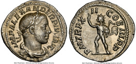 Severus Alexander, as Augustus (AD 222-235). AR denarius (20mm, 1h). NGC Choice XF. Rome, AD 233. IMP ALEXANDER PIVS AVG, laureate, draped of Severus ...