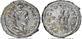 Philip II, as Caesar (AD 247-249). AR antoninianus (24mm, 4.10 gm, 6h). NGC MS 4/5 - 3/5. Rome. M IVL PHILIPPVS CAES, radiate, draped bust of Philip I...