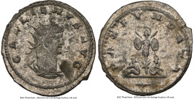 Gallienus, Sole Reign (AD 253-268). BI antoninianus (21mm, 5h). NGC MS, Silvering. Lugdunum, AD 256-259. GALLIENVS AVG, radiate, draped, and cuirassed...