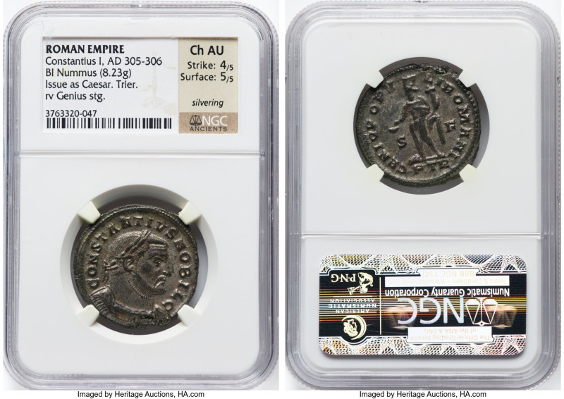 Constantius I, as Caesar (AD 305-306). BI follis or nummus (27mm, 8.23 gm, 5h). ...
