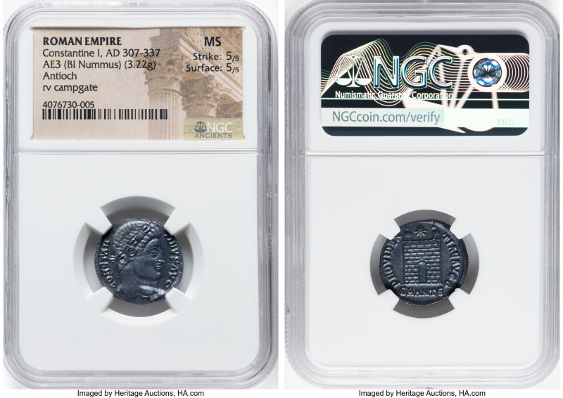 Constantine I the Great (AD 307-337). AE3 or BI nummus (20mm, 3.22 gm, 12h). NGC...