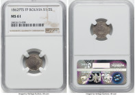 Republic 1/2 Sol 1862 PTS-FP MS61 NGC, Potosi mint, KM133.2. Conservatively graded and fully struck issue. HID09801242017 © 2023 Heritage Auctions | A...