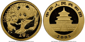 People's Republic gold Panda 20 Yuan (1/20 oz) 2005 MS69 NGC, KM1586. HID09801242017 © 2023 Heritage Auctions | All Rights Reserved