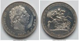 George III Crown 1818 AU (Cleaned, Scratches), KM675, S-3787. LVIII on edge. 37.9mm. 28.23gm. HID09801242017 © 2023 Heritage Auctions | All Rights Res...