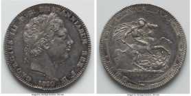 George III Crown 1820 XF (Reverse Scratch), KM675, S-3787. LX on edge. 37.9mm. 28.07gm. HID09801242017 © 2023 Heritage Auctions | All Rights Reserved