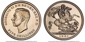 George VI Prooflike "Festival of Britain" Crown 1951 PL65 PCGS, KM880, S-4111. Accompanied by original gold embossed green cardboard box of issue. HID...