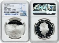 Elizabeth II silver Proof "Rome" 2 Pounds (1 oz) 2022 PR70 Ultra Cameo NGC, City Views series. First Releases. HID09801242017 © 2023 Heritage Auctions...