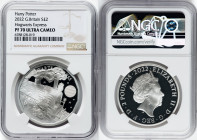 Elizabeth II silver Proof "Hogwarts Express" 2 Pounds (1 oz) 2022 PR70 Ultra Cameo NGC, Mintage: 15,010. Harry Potter and the Philosopher's Stone seri...