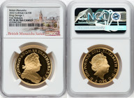 Elizabeth II gold Proof "King George I" 100 Pounds (1 oz) 2022 PR70 Ultra Cameo NGC, Mintage: 610. British Monarchs series. First Releases. HID0980124...