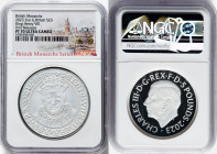 Charles III silver Proof "King Henry VIII" 5 Pounds (2 oz) 2023 PR70 Ultra Cameo NGC, British Monarchs series. First Releases. HID09801242017 © 2023 H...