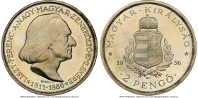 Republic Proof Restrike 2 Pengo 1936-BP PR67 NGC, Budapest mint, KM515. 50th Anniversary - Death of Franz von Liszt. HID09801242017 © 2023 Heritage Au...