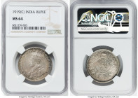 British India. George V Rupee 1919-(c) MS64 NGC, Calcutta mint, KM524. HID09801242017 © 2023 Heritage Auctions | All Rights Reserved