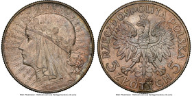 Republic 5 Zlotych 1932 UNC Details (Reverse Spot Removed) NGC, London mint, KM-Y21. Queen Jadwiga. HID09801242017 © 2023 Heritage Auctions | All Righ...