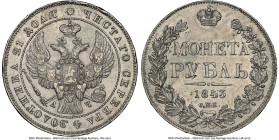 Nicholas I Rouble 1843 CПБ-AЧ UNC Details (Cleaned) NGC, St. Petersburg mint, KM-C168.1. HID09801242017 © 2023 Heritage Auctions | All Rights Reserved...