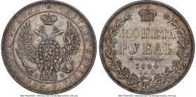 Nicholas I Rouble 1844 CПБ-КБ AU58 NGC, St Petersburg mint, KM-C168.1. HID09801242017 © 2023 Heritage Auctions | All Rights Reserved