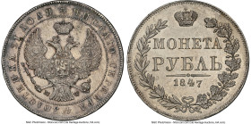 Nicholas I Rouble 1847-MW UNC Details (Cleaned) NGC, Warsaw mint, KM-C168.2. HID09801242017 © 2023 Heritage Auctions | All Rights Reserved