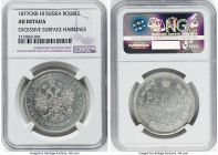 Alexander II Rouble 1877 CПБ-HI AU Details (Excessive Surface Hairlines) NGC, St. Petersburg mint, KM-Y25. HID09801242017 © 2023 Heritage Auctions | A...