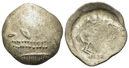 Celtic, Uncertain Eastern, c. 2nd-1st century BC. AR Tetradrachm (28mm, 8.60g). Stylized head. R/ Horse prancing r.