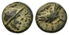 Gaul, Massalia, after 49 BC. Æ (11,4mm, 2.1g). Helmeted of Athena r. R/ Eagle standing r. Depeyrot, Marseille 85.
